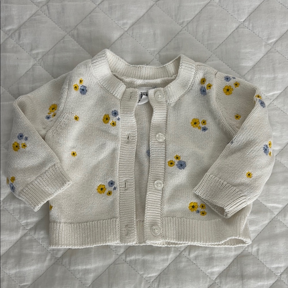 Gap Floral Knit Baby Cardigan